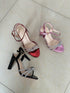 Ankle Strap Shiny Heels
